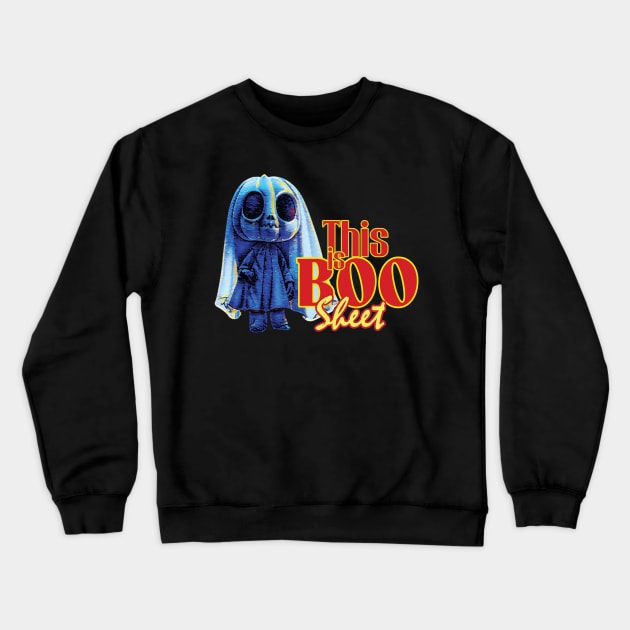 This Is Boo Sheet Ghost Retro Halloween Costume Crewneck Sweatshirt by Trendsdk